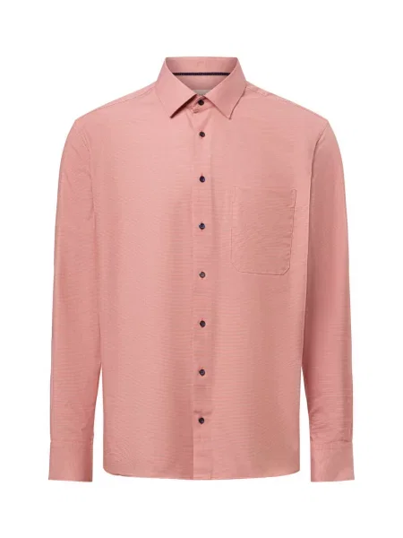 Eterna Comfort Fit koszula biznesowa non-iron Mężczyźni Comfort Fit w kratkę 40 pomarańczowy