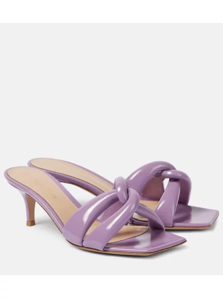Usnjene lakirane mules Gianvito Rossi vijolična