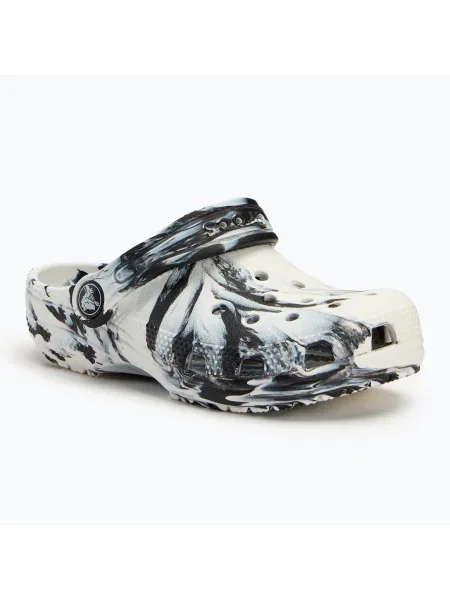 Детски джапанки Crocs Classic Marbled Clog Kids black/white бяло