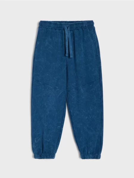 Sinsay Oversized teplákové jogger kalhoty s optic wash efektem modrá