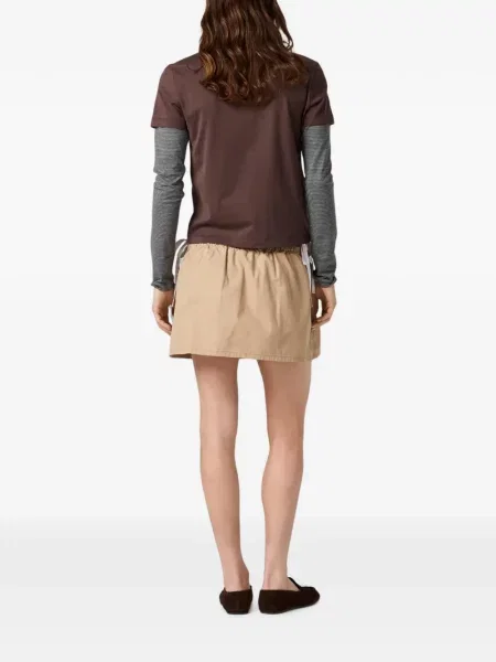Tricou Miu Miu din jerseu maro