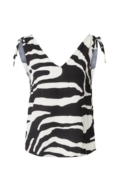 ONLY Bluză ONLNOVA negru alb