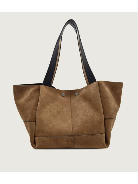 AllSaints Geantă shopper Rosalie | piele întoarsă maro
