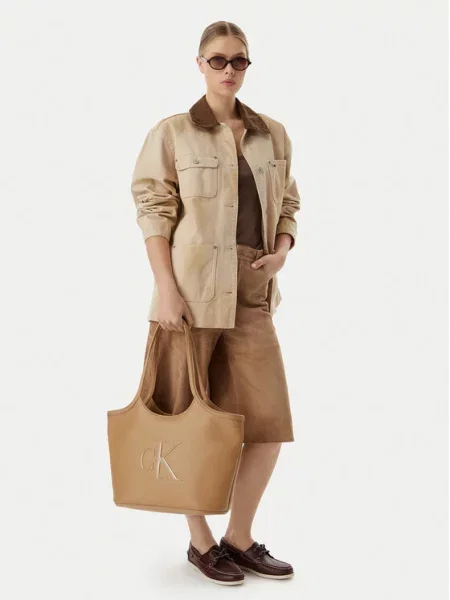 Calvin Klein Táska Bold Ck bézs