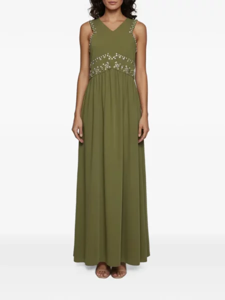 Lung rochie Tory Burch fără mâneci verde
