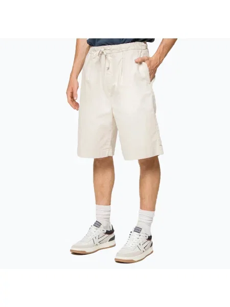 Pantaloni scurți pentru bărbați Kaotiko Relaxed Canvas Pinzas ivory