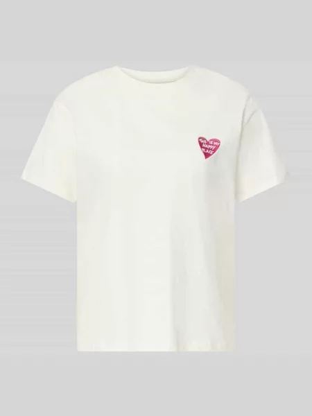 T-shirt w kroju regular fit z haftowanym motywem Jake*s Casual biała