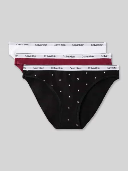 Figi z mieszanki bawełny w zestaw 3 szt. Calvin Klein Underwear czerwone