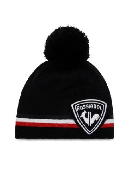 Rossignol Rooster Pompon black pánska zimná čiapka čierna