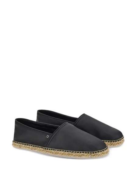 Iš natūralios odos espadrilės Ferragamo su sagtimis juoda