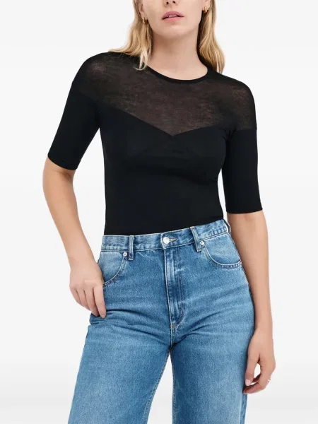 Top Marcella transparente negru