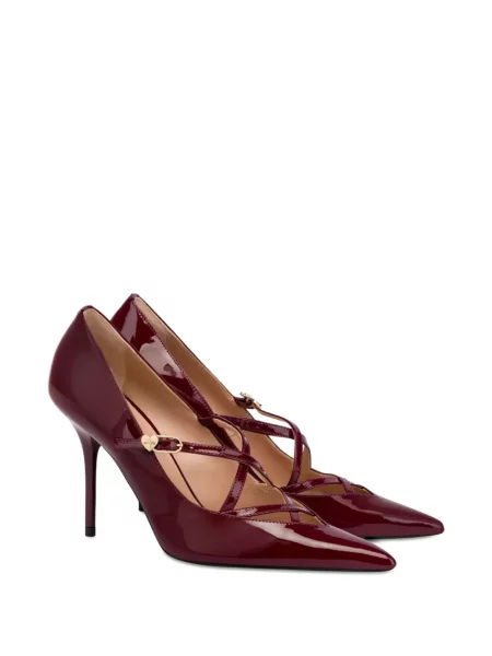 Pantofi cu toc Love Moschino din piele roșu