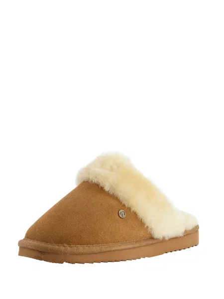 Warmbat Papuci de casă Flurry crem / coniac maro