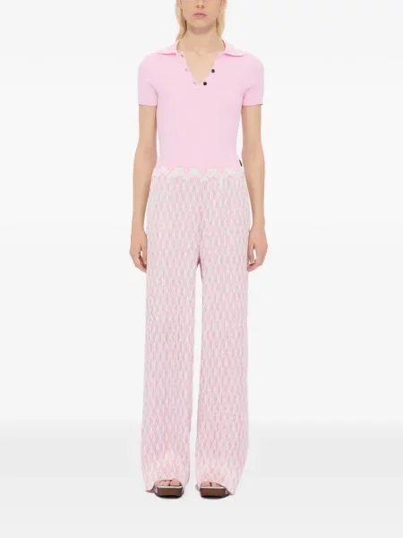 Pantaloni Msgm în carouri plisate alb