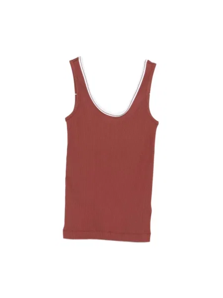 Prążkowany podkoszulka Brunello Cucinelli na ramiączkach czerwona