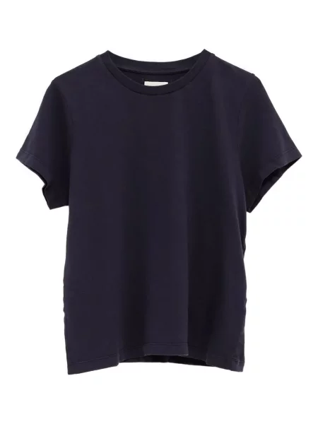 Krótka koszulka Khaite z okrągłym dekoltem niebieska