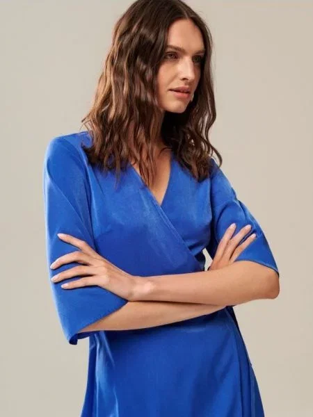 Мінісукня з зав’язкою синій