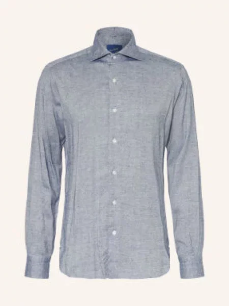 Barba Napoli Koszula O Kroju Slim Fit blau granatowa
