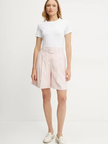 BOSS Orange Koszulka Kobiety biały|różowy jednolity M biała