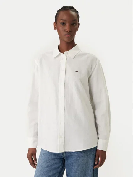 Tommy Jeans Bluză natural alb