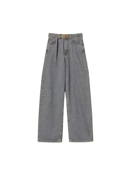 Szerokie jeansy Twinset szare