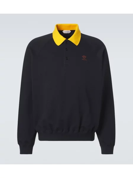 Tricou polo Versace din jerseu albastru