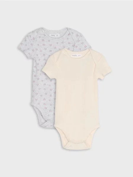 Sinsay body s květinovým motivem 2 pack šedá