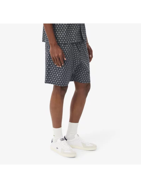 Lacoste Szorty Z Nadrukiem I Relaxed Fit granatowe