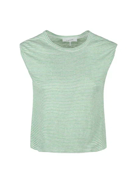 Lniany top Frame zielony