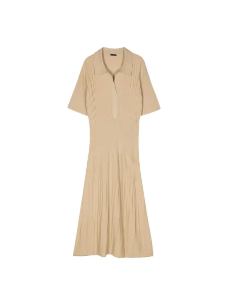 Sukienka maxi Joseph wełniana beżowa