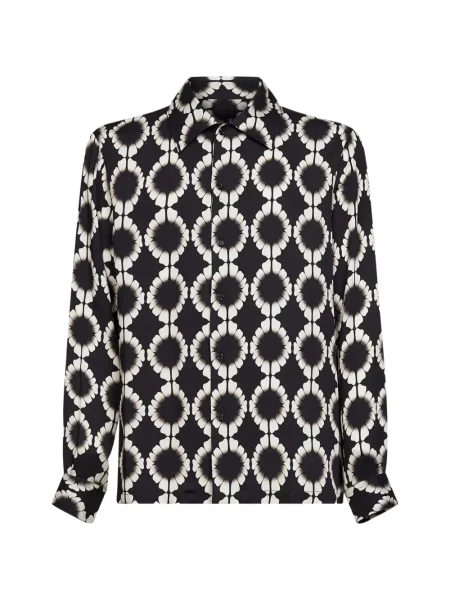 Риза Laneus с принт черно