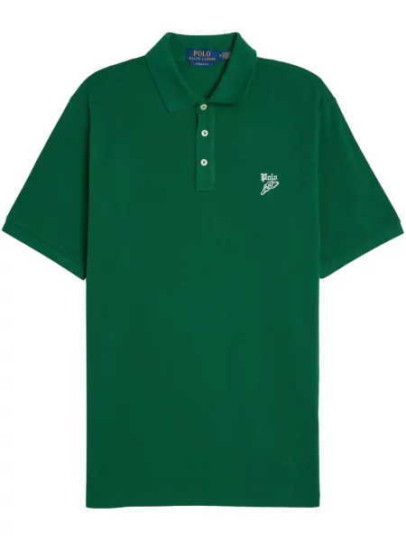 Haftowane сhinosy Polo Ralph Lauren z twillu do biegania niebieskie