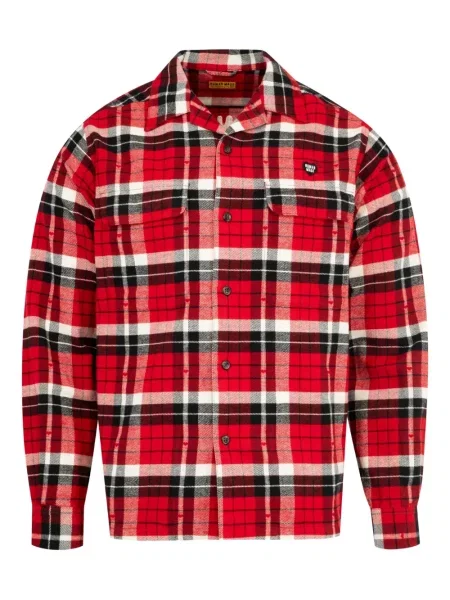 Карирана риза Human Made с принт червено