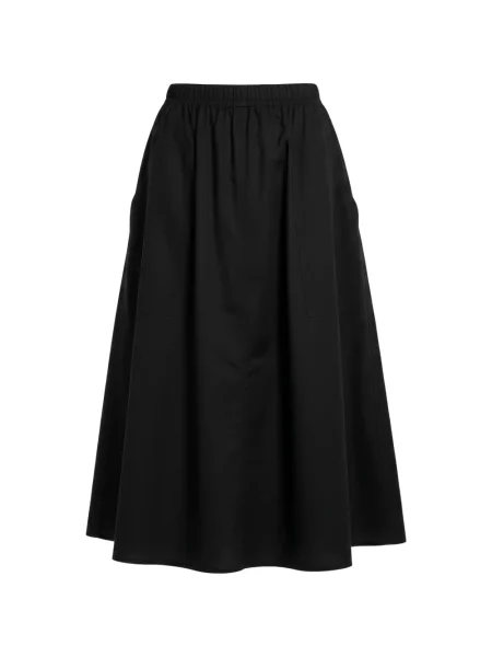 Fustă midi Black Label în linie A negru