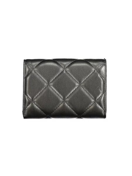 Lniany portfel Valentino czarny
