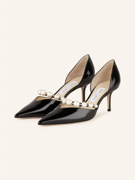 Jimmy Choo Lodičky Aurelie 65 S Ozdobnými Perličkami černá