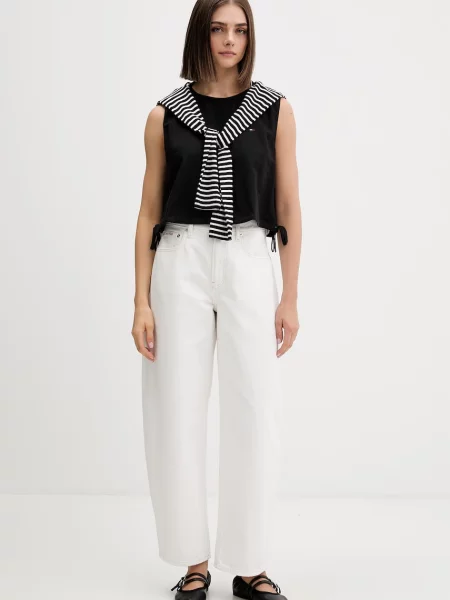Tommy Jeans bluza z lanom črna