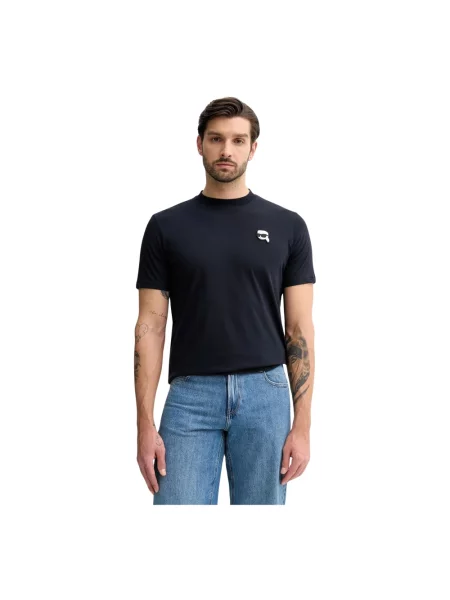 Karl Lagerfeld t-shirt granatowy gładki czarna