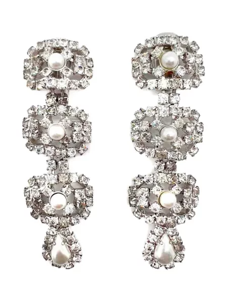Cercei Jennifer Gibson Jewellery de cristal argintiu