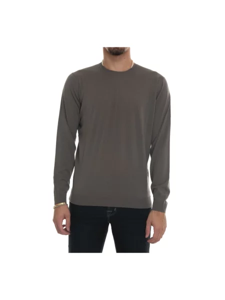 Sweter Hindustrie z wełny merino z okrągłym dekoltem szary