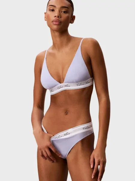 Бюстгальтер с треугольными чашками Calvin Klein голубой