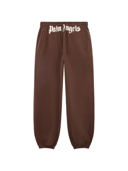 Pantaloni Palm Angels cu imagine alergare cu cordon maro