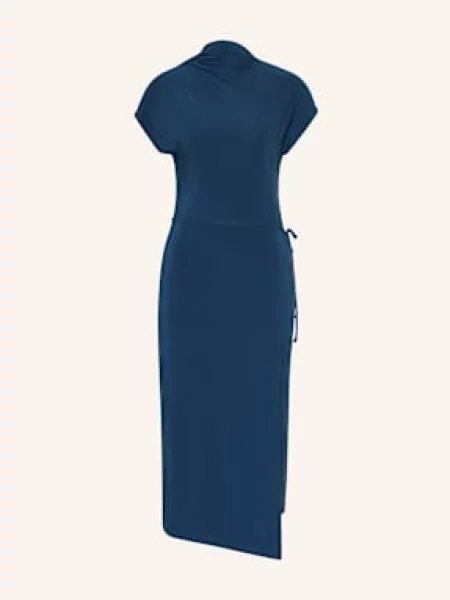 Calvin Klein Sukienka Z Dżerseju W Stylu Kopertowym blau granatowa