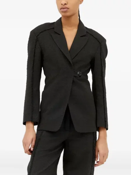Sacou Ganni din tweed negru