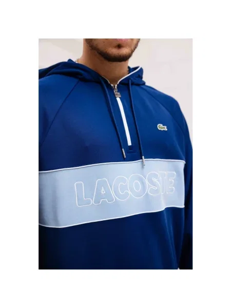 Bluza z kapturem Lacoste niebieska