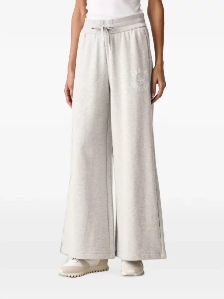 Pantaloni Armani Exchange cu broderie alergare cu cordon gri