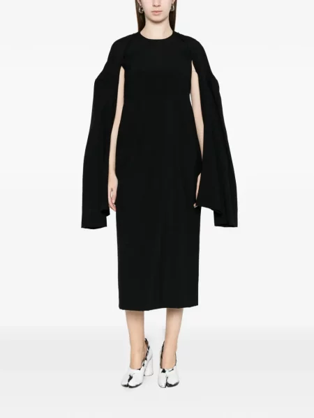 Rochie midi Comme Des Garçons de lână negru