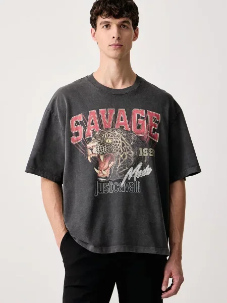 Just Cavalli tricou pentru bărbați din gri