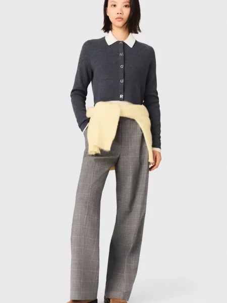 Вовняний кардиган Maje сірий