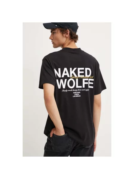 Naked Wolfe t-shirt z nadrukiem classic.tee czarny